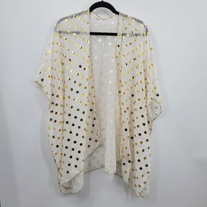 2 Chic white with gold polka dots shawl | One Size